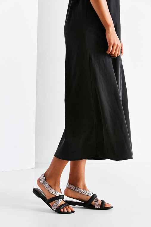Urban Outfitters Intentionally Blank Biz Metallic Sandal,black Multi,9