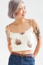 Urban Outfitters Objects Without Meaning For Uo Palm Print Cropped Top