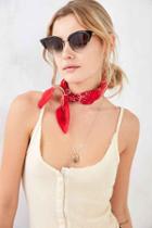 Urban Outfitters Half-frame Exaggerated Cat-eye Sunglasses,black,one Size