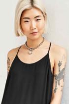 Urban Outfitters We Who Prey Medium Meridian Choker Necklace,silver,one Size