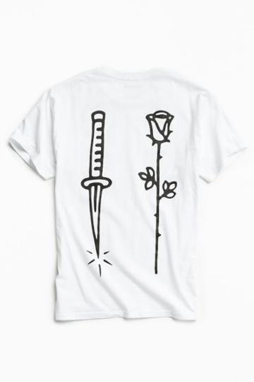 Mnkr Dagger Rose Pocket Tee
