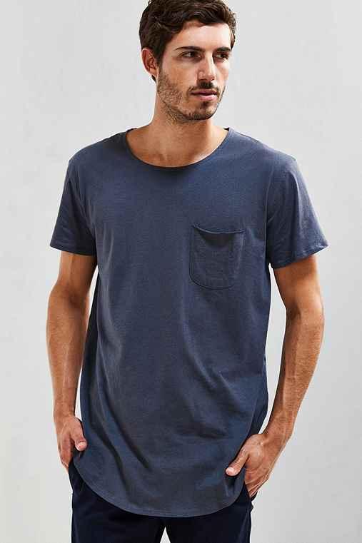 Urban Outfitters Feathers Curved Hem Tee,dark Blue,xl