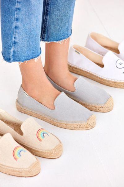 Urban Outfitters Soludos Canvas Platform Smoking Slipper