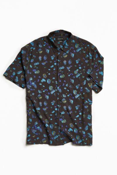 Urban Outfitters Uo Owen Stones Rayon Short Sleeve Button-down Shirt