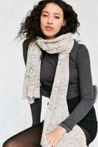 Urban Outfitters Space Dye Nubby Knit Scarf,cream,one Size