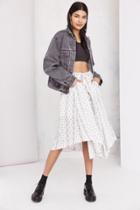 Moon River Printed Tie-waist Midi Skirt