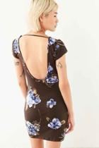 Urban Outfitters Kimchi Blue Ralphy Floral Bodycon Mini Dress,blue Multi,l