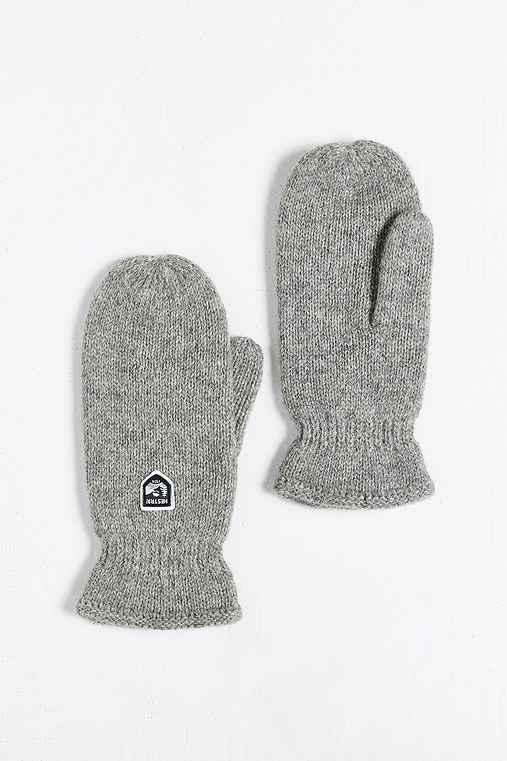 Urban Outfitters Hestra Basic Wool Mitten,grey,9