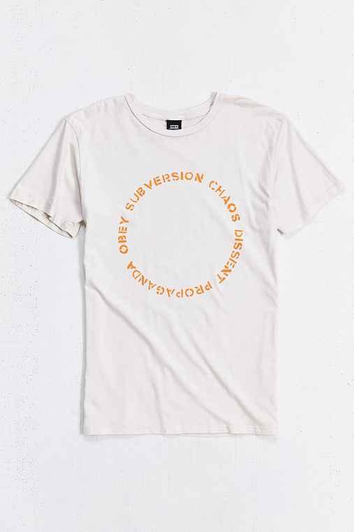 Urban Outfitters Obey Voucher Tee,light Grey,l