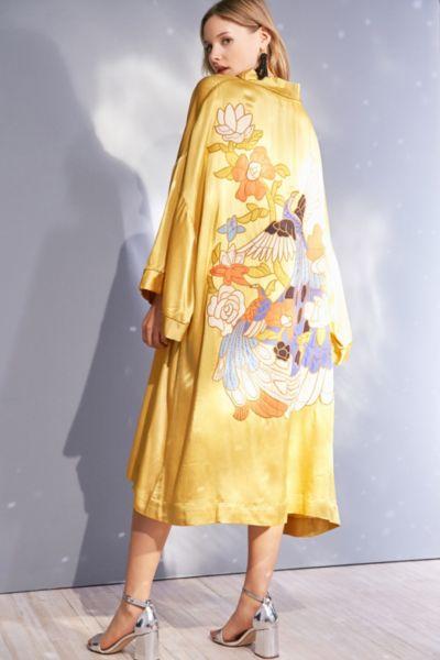 Kimchi Blue Embroidered Satin Kimono Jacket