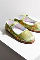 Urban Outfitters Satin Patterned Mary Jane Flat