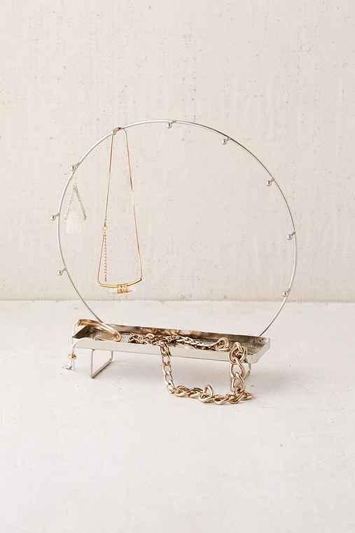 Urban Outfitters Etched Metal Jewelry Stand,silver,one Size