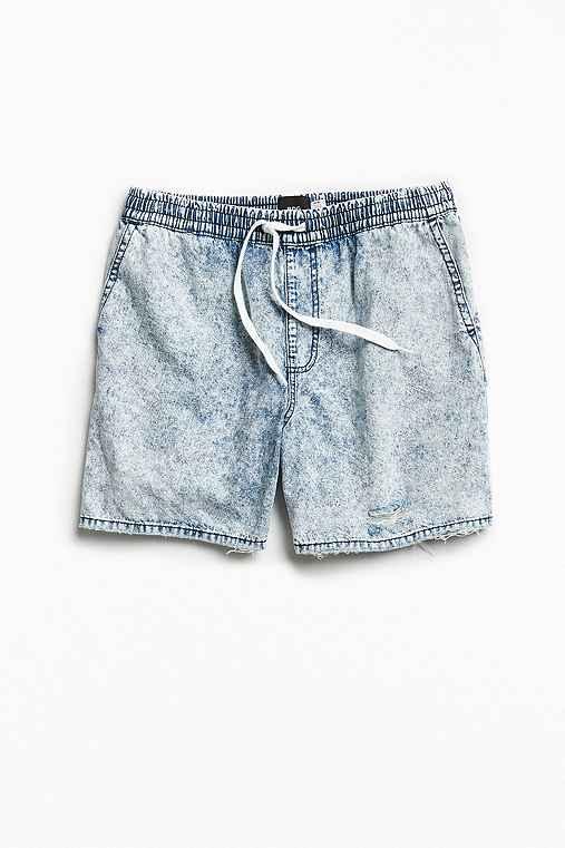 Urban Outfitters Bdg Acid Wash Denim Volley Short,vintage Denim Medium,m