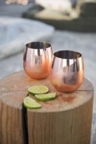 Urban Outfitters Copper Stemless Glasses Set