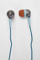 Urban Outfitters Uo Printed Earbud Headphones,black,one Size