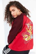 Urban Outfitters Silence + Noise Olympia Souvenir Coach Jacket,red,l