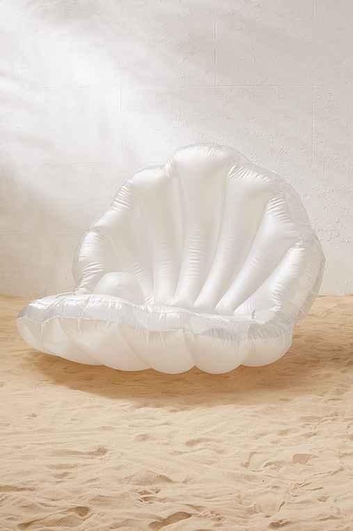 Urban Outfitters Mermaid Shell Pool Float,white,one Size