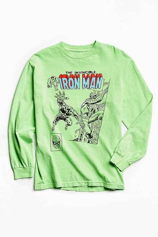 Urban Outfitters Kostas Seremetis X Marvel Iron Man Long Sleeve Tee,mint,xl
