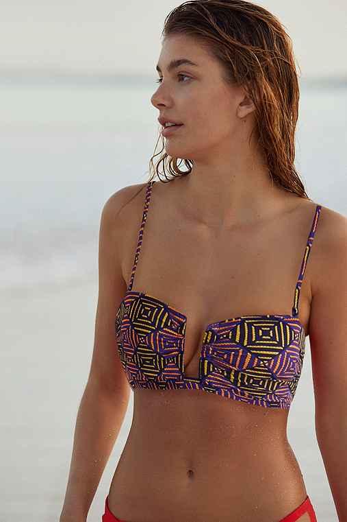 Urban Outfitters Out From Under Printed Bandeau Bikini Top,purple,m