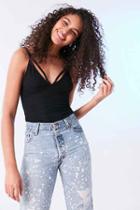 Urban Outfitters Truly Madly Deeply Strappy Rib Cami,black,s