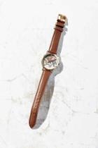 Urban Outfitters Around The World Leather Watch,chocolate,one Size