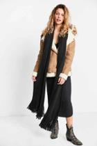 Urban Outfitters Extra Large Cozy Fringe Scarf,black,one Size