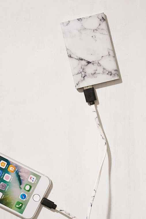 Urban Outfitters Slim Marble Portable Power Charger,blue,one Size