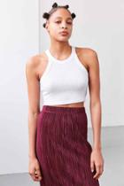 Urban Outfitters Truly Madly Deeply Blakeley High Neck Cropped Top,white,l