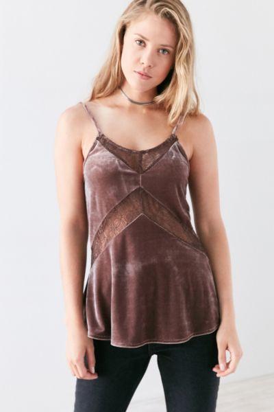 Urban Outfitters Kimchi Blue Mia Velvet Lace Slip Cami