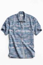 Urban Outfitters Uo Southwestern Denim Short Sleeve Button-down Shirt,purple,xl