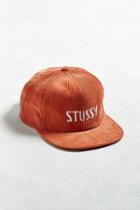 Urban Outfitters Stussy Corduroy Strapback Hat,red,one Size
