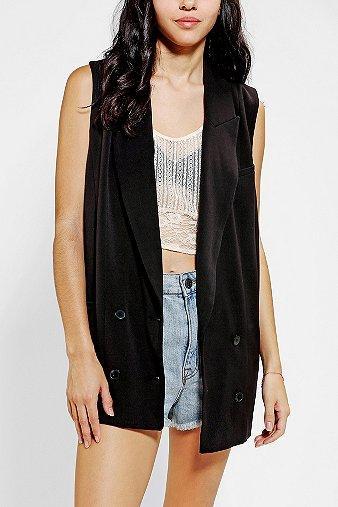 Silence + Noise Double-breasted Sleeveless Blazer