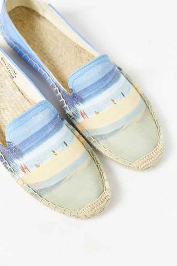 soludos X Jeff Divine Espadrille Flat,blue Multi,9