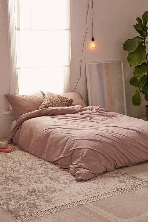 Urban Outfitters T-shirt Jersey Duvet Cover,rose,full/queen
