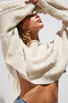 Bdg Slouchy High/low Cable Knit Sweater