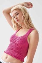 Urban Outfitters Kimchi Blue Gabby Smocked Tank Top,pink,l