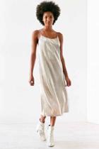 Urban Outfitters Kimchi Blue Gold Accordion Pleat Midi Slip Dress,gold,m