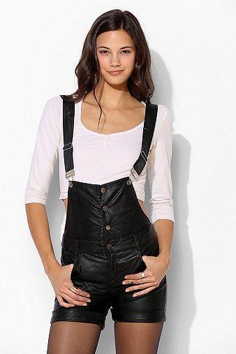 Sparkle & Fade Vegan Leather Overall Short