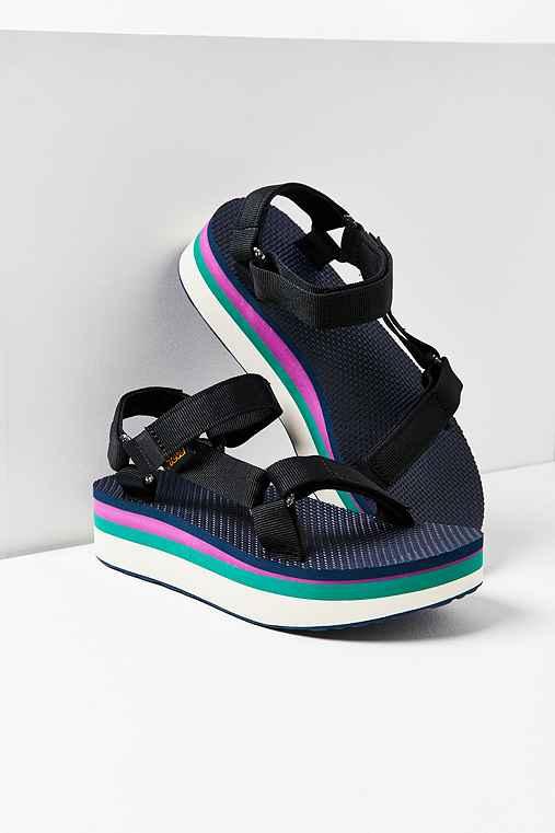 Urban Outfitters Teva Flatform Universal Sandal,black Multi,6