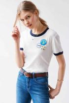 Urban Outfitters Truly Madly Deeply Patches Tee,white,xs