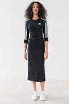 Urban Outfitters Adidas Originals 3 Stripe Midi Dress,black,xs