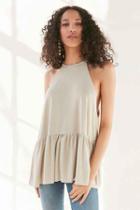 Urban Outfitters Kimchi Blue Moonchild Babydoll Tank Top,grey,l