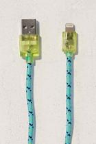 Urban Outfitters Friendship Forever Glitter Lightning Cord,turquoise,one Size