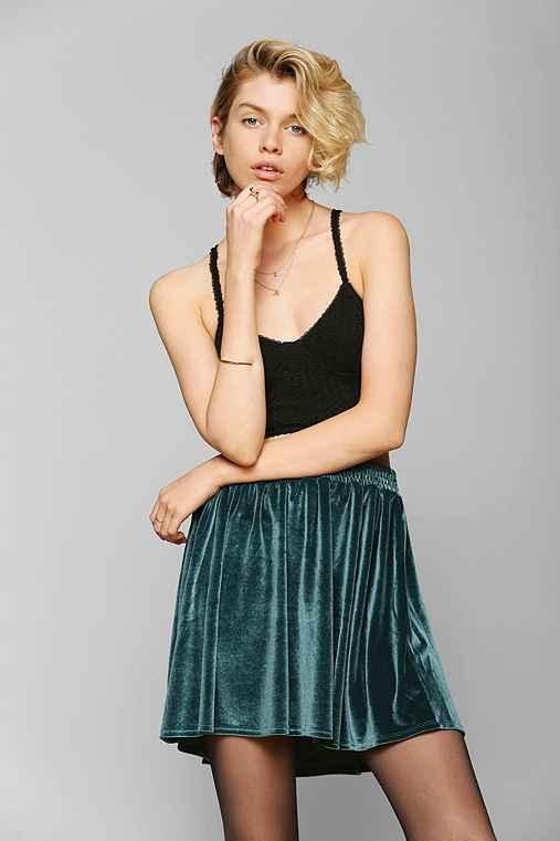 Urban Outfitters Ecote Velvet Circle Skirt,sapphire,m