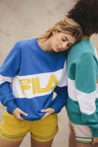 Urban Outfitters Fila + Uo Alexa Crew Neck Sweatshirt,blue,m