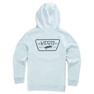 Vans Boys Full Patched Pullover Hoodie (baby Blue)