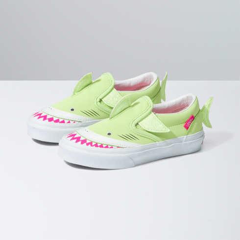 Vans Kids Classic Slip-on Shark (light Green/true White)