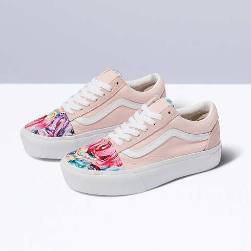 Vans Customs Pearl Brush Strokes Old Skool Platform (customs)