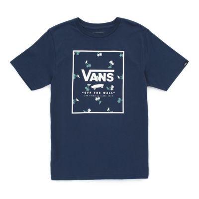 Vans Boys Print Box T-shirt (dress Blues Dual Palm Ditsy)