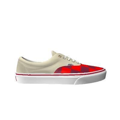 Vans Customs Checkerboard Era Shoes Red